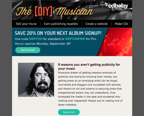 CD Baby's DIY Musician Newsletter