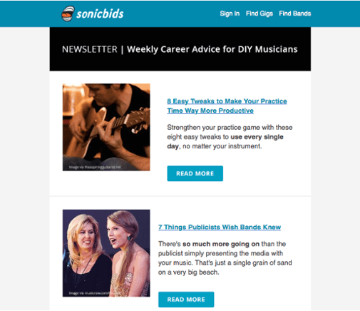 Sonicbids' Weekly Newsletter