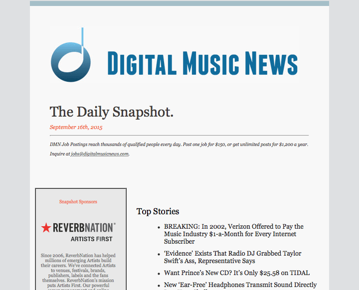 Digital Music News - The Daily Snapshot