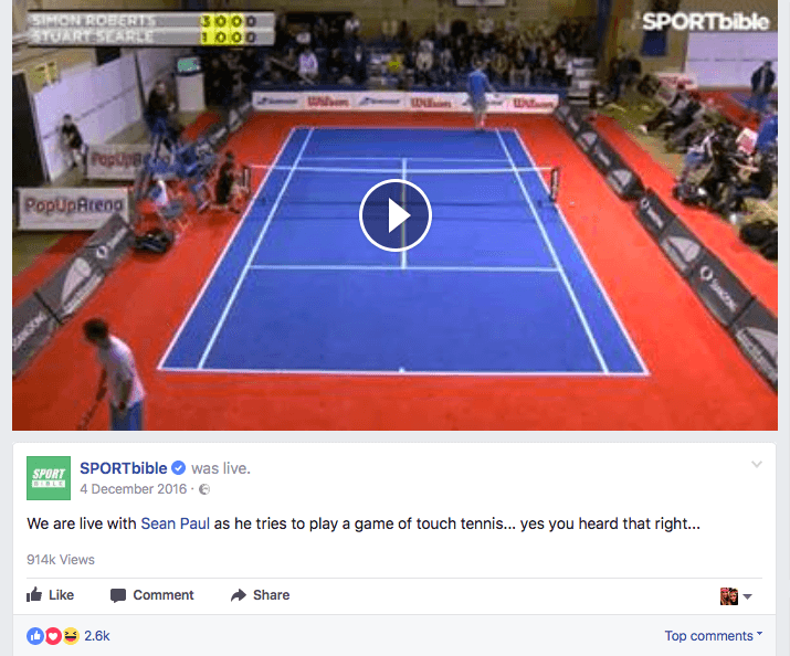 Sean Paul in a tennis match against a top European player on SPORTBible