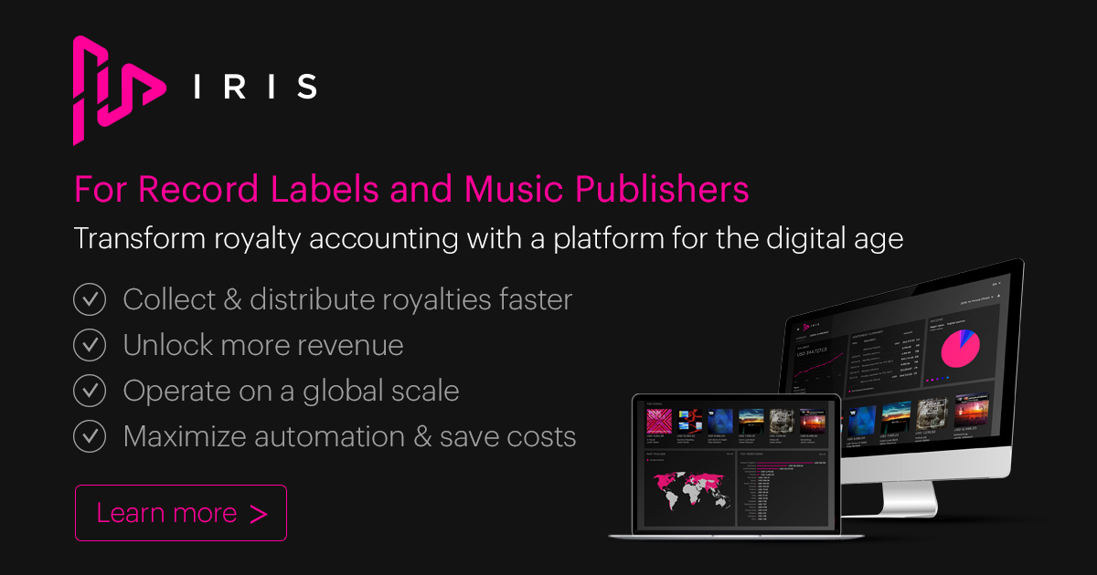 IRIS royalty accounting software for labels and music publishers