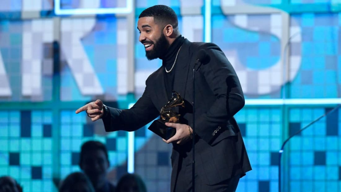 Drake at the 2019 Grammys (Photo by Kevork Djansezian / Getty Images)