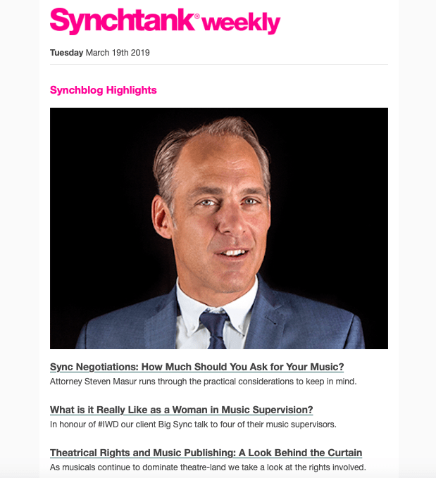 Synchtank Weekly Newsletter