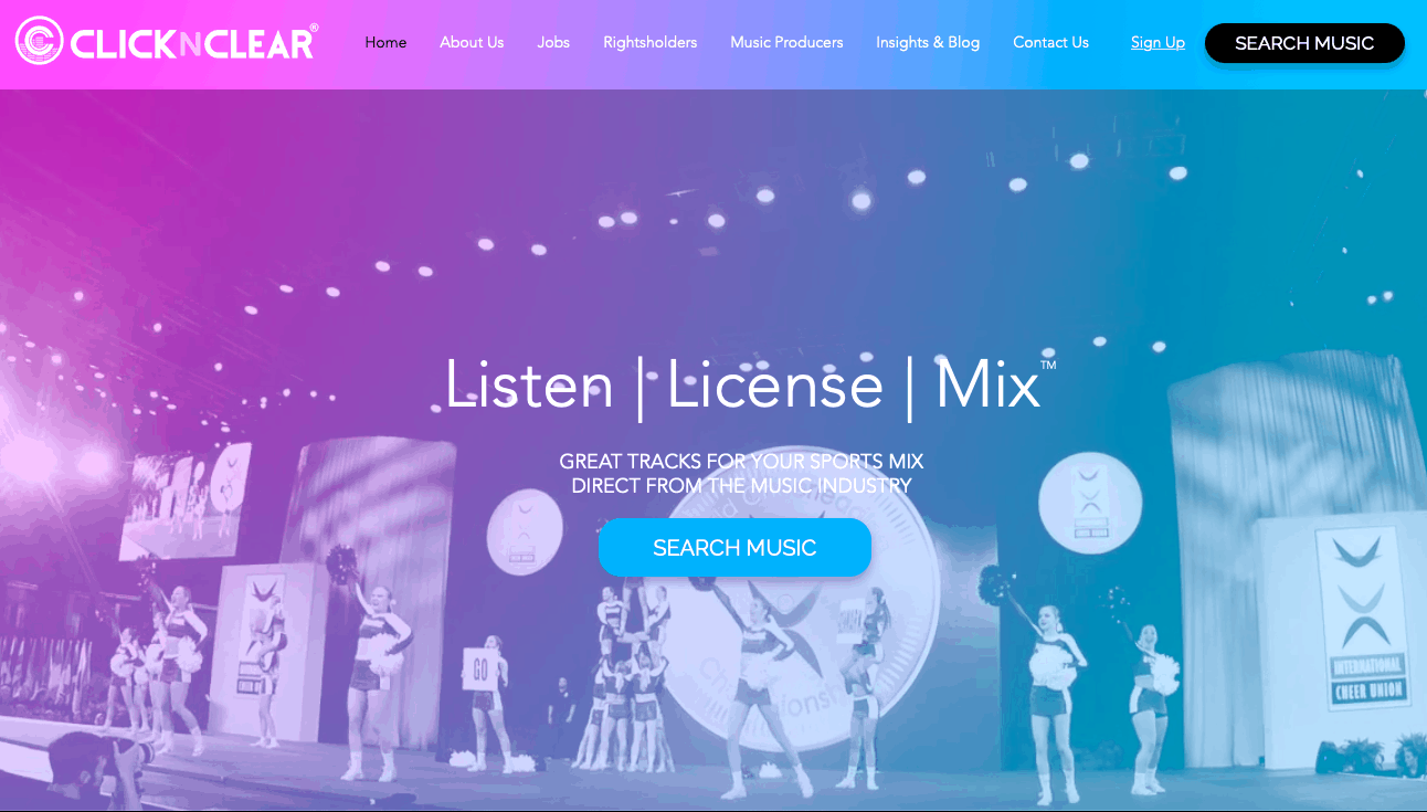 ClicknClear Music Licensing Website