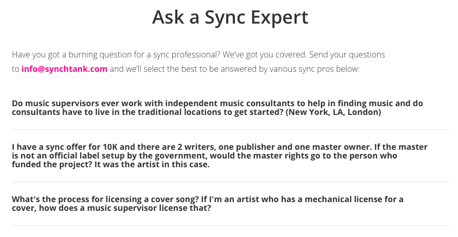 Ask a Sync Licensing Expert