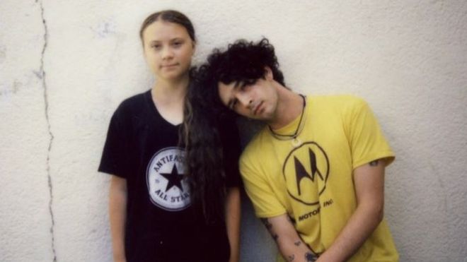 Greta Thunberg and The 1975's Matt Healy