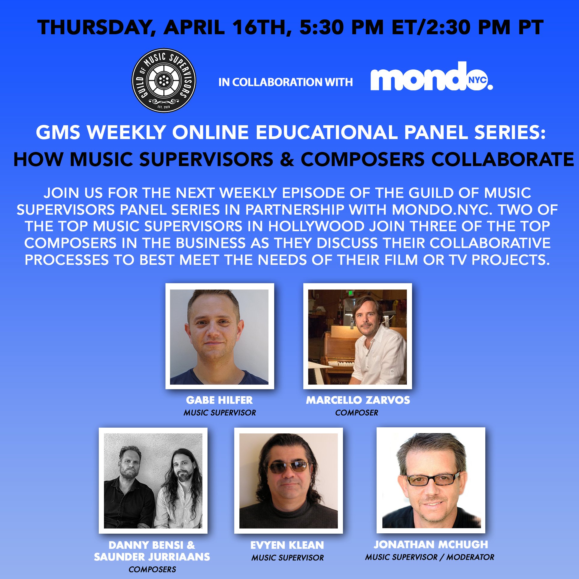 GMS Weekly Online Educational Panel Series in Collaboration with Mondo